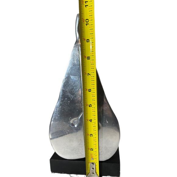 Vintage Solid Chrome Finish Half Pear Set Bookends Home Decorative School Office - Picture 5 of 7